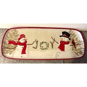 St. Nicholas Square 14 x 6" Snowman Platter # 3036